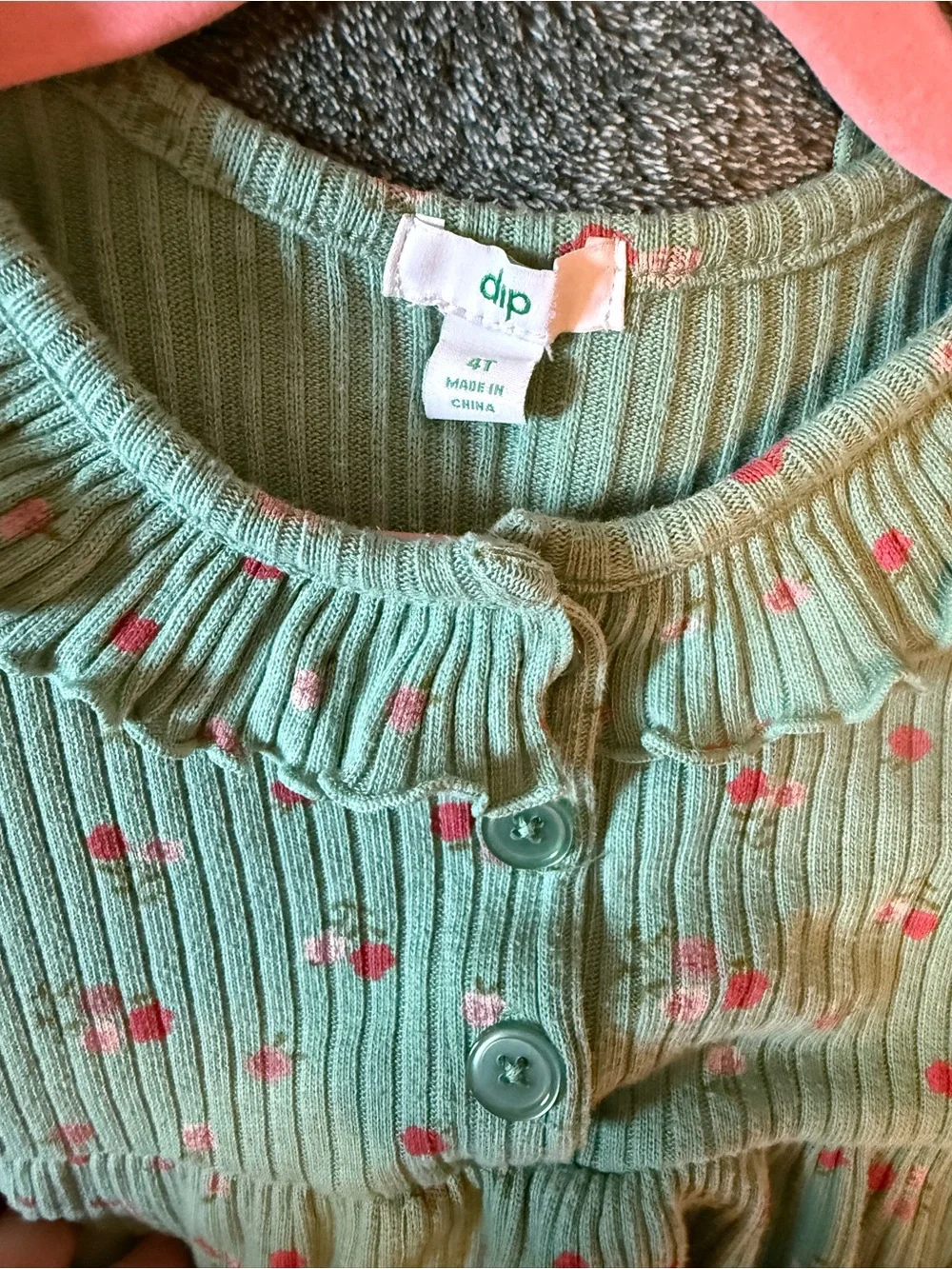 Dip Toddler Girls’ Green Floral Motif Dress 4T